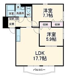 Ｆｉｅｌｄ　Ｃｏｕｒｔ（フィールドコート） 1階3LDKの間取り