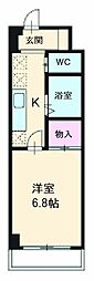 メゾンキムラII 6階1Kの間取り