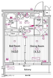 ガラ・グランディ練馬 6階1Kの間取り