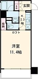都営浅草線 中延駅 徒歩1分の賃貸マンション 12階1Kの間取り