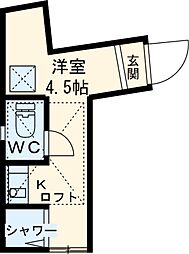 東京メトロ千代田線 北千住駅 徒歩4分の賃貸アパート 1階ワンルームの間取り
