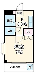 JR東海道本線 三河安城駅 徒歩17分の賃貸アパート 2階1Kの間取り