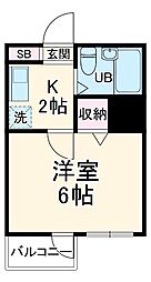 東急東横線 元住吉駅 徒歩2分の賃貸マンション 3階1Kの間取り