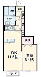 上信電鉄 南高崎駅 徒歩24分の賃貸アパート 2階1LDKの間取り