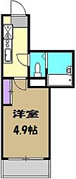 ＣＩＴＹ　ＳＰＩＲＥ　東小金井 1階1Kの間取り