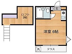 JR中央線 武蔵境駅 徒歩9分の賃貸アパート 1階ワンルームの間取り