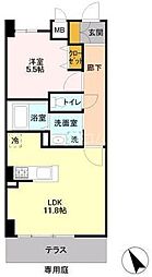 京成松戸線 高根公団駅 徒歩2分の賃貸マンション 2階1LDKの間取り