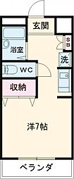 リバーサイドＫＡＢＵＲＡ 3階ワンルームの間取り