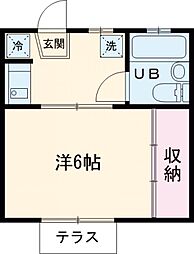 グリーン5小杉 1階1Kの間取り