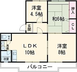 グリーンハイツ 2階3DKの間取り