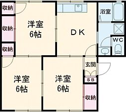 コンフォール　F 1階3DKの間取り