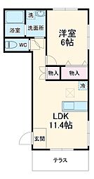 Ｓ＆Ｅ　I 1階1LDKの間取り