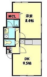エース薬円台 1階1DKの間取り