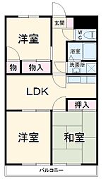 フォレスト本宮 4階3LDKの間取り