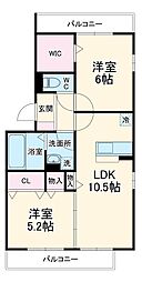 グレイスメゾン 1階2LDKの間取り