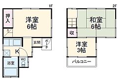 坪井西1129戸建 1階2SKの間取り