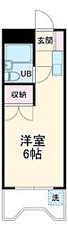 ミューハウスぱーと2 ワンルームの間取図画像
