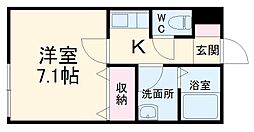 JR東海道本線 尾頭橋駅 徒歩3分の賃貸アパート 2階1Kの間取り