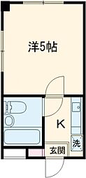 サン・ステイタス 1階1Kの間取り