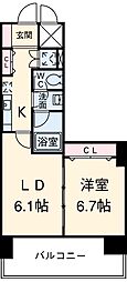 名古屋臨海高速あおなみ線 ささしまライブ駅 徒歩10分の賃貸マンション 9階1LDKの間取り