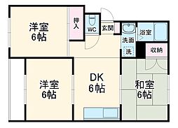 ライフコア橋本 1階3DKの間取り