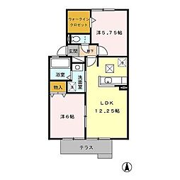 JR関西本線 春田駅 3.2kmの賃貸アパート 2階2LDKの間取り