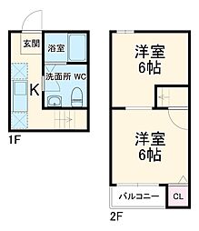 名古屋市営桜通線 太閤通駅 徒歩3分の賃貸アパート 2階1Kの間取り