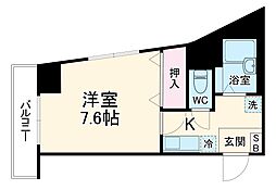 JR横浜線 橋本駅 徒歩5分の賃貸マンション 3階1Kの間取り