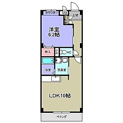 名古屋市営鶴舞線 平針駅 徒歩18分の賃貸アパート 2階1LDKの間取り