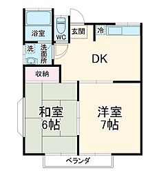 京成本線 勝田台駅 徒歩11分の賃貸アパート 2階2DKの間取り