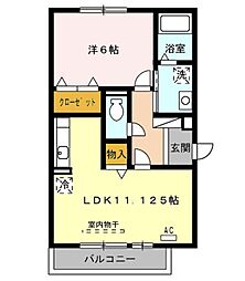 名古屋市営東山線 中村公園駅 徒歩3分の賃貸アパート 3階1LDKの間取り