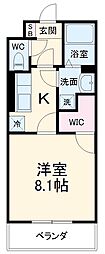 ヴィオレット 1階1Kの間取り