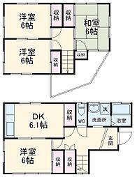 勝田台北貸家 1階4DKの間取り