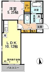 ルミナスゆぎ 3階1LDKの間取り