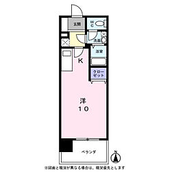 JR東海道本線 熱田駅 徒歩2分の賃貸マンション 11階ワンルームの間取り