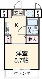 京王相模原線 京王堀之内駅 徒歩10分の賃貸マンション 4階1Kの間取り
