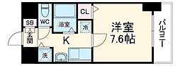 プレサンス名古屋STATIONアライブ 4階1Kの間取り