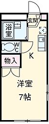 ルミエール旭 2階ワンルームの間取り