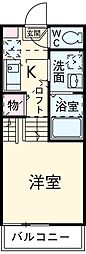 Ｋ　Ｆｌａｔ 1階1Kの間取り