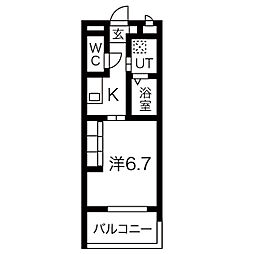 名古屋市営名城線 熱田神宮伝馬町駅 徒歩4分の賃貸マンション 11階1Kの間取り