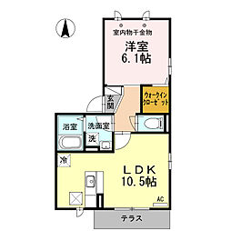 JR総武線 小岩駅 徒歩26分の賃貸テラスハウス 1階1LDKの間取り