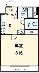コンフォール港楽 1階1Kの間取り