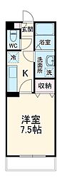 パルズ　プレイス 2階1Kの間取り