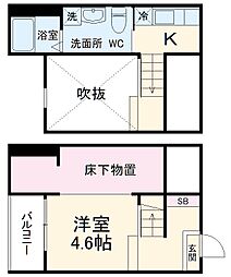 クレアーレ　想 1階ワンルームの間取り