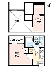 エクステンションＹ 1階1Kの間取り