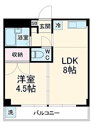 名古屋市営名城線 熱田神宮伝馬町駅 徒歩17分の賃貸マンション 3階1LDKの間取り