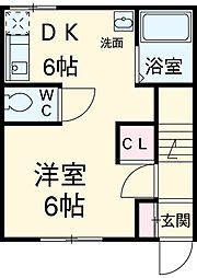 まつうら苑マンション 1階1DKの間取り