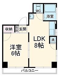 ハイネス桜山 4階1LDKの間取り