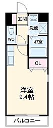 名古屋市営名城線 新瑞橋駅 徒歩7分の賃貸マンション 5階ワンルームの間取り
