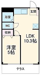 アールイーステージ刈谷 1階1LDKの間取り
